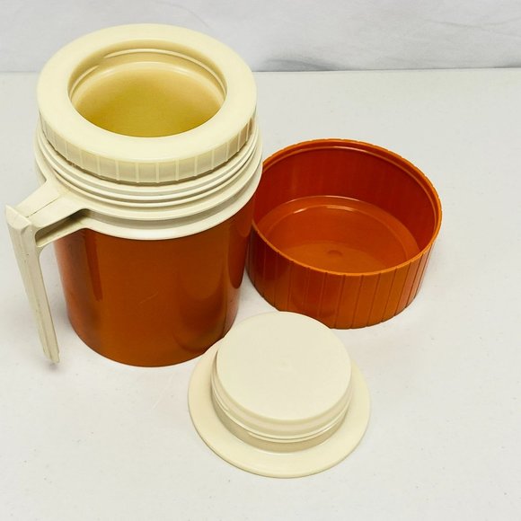 Vintage Thermos 10oz Insulated Hot or Cold Food Cup Orange King Seely Model 7002 - Picture 6 of 11